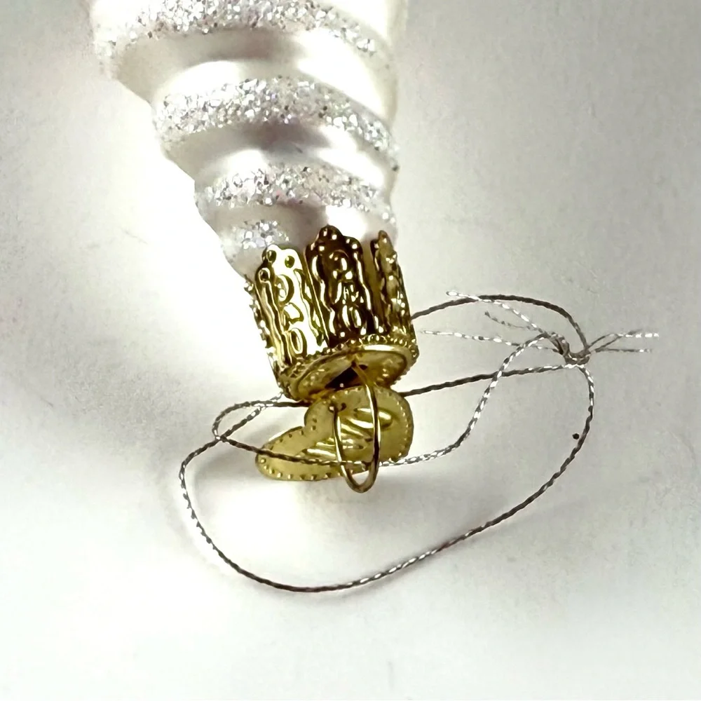 Old World Christmas Blown Glass Ice Cream Cone Ornament